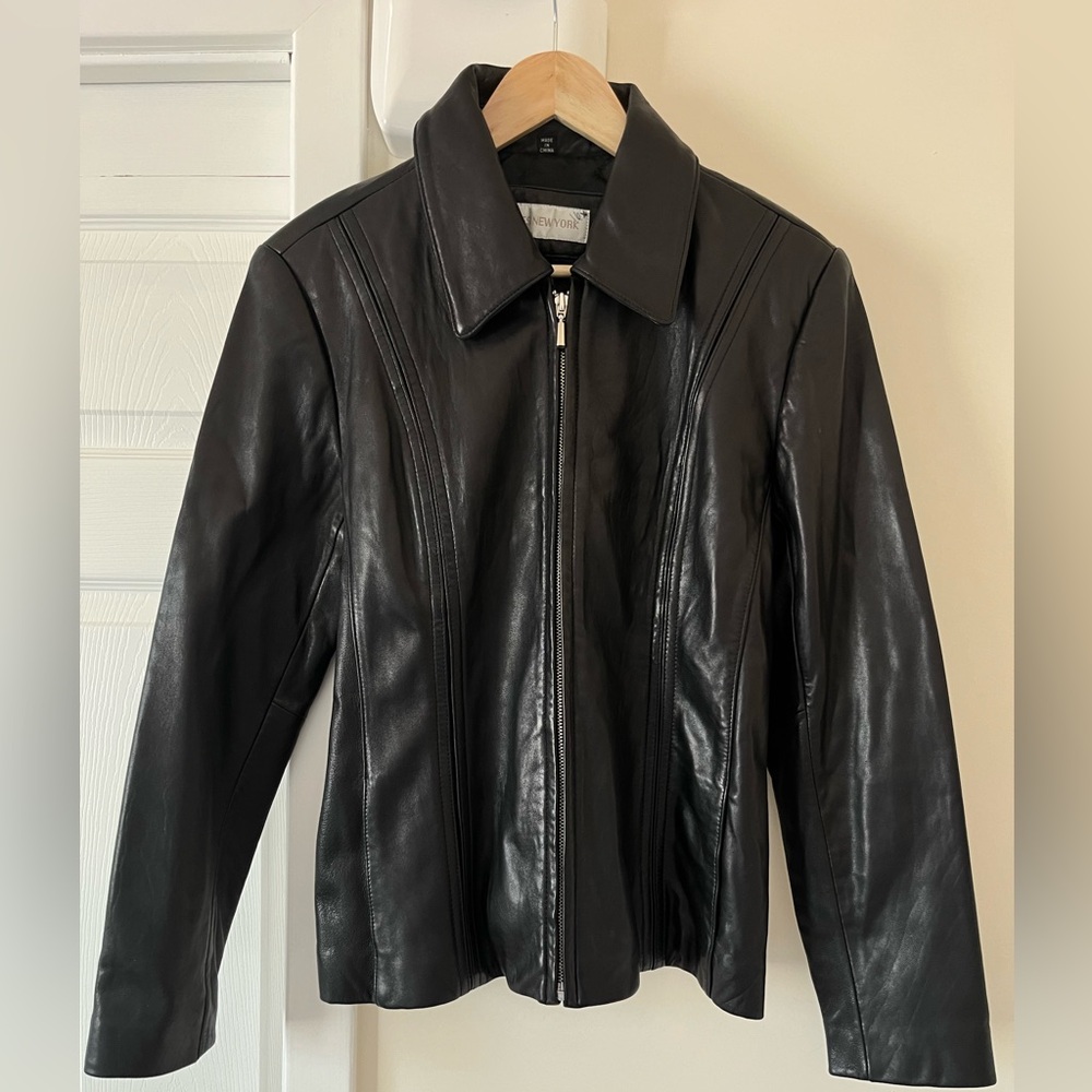 Jones New York - Vintage Butter soft leather jacket with zipper
